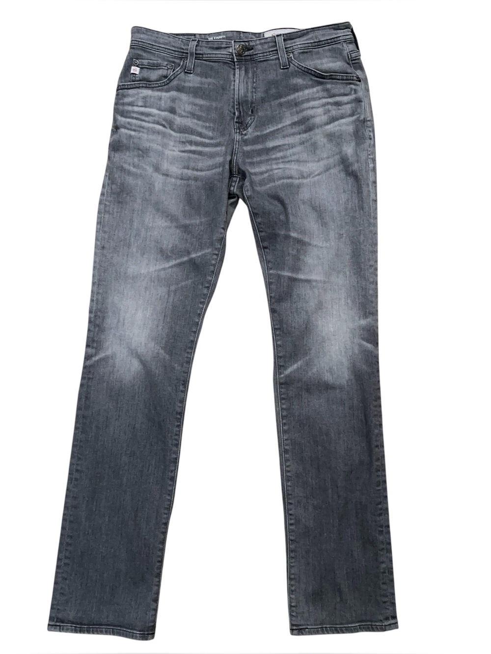 Adriano Goldschmied AG Jeans Mens 30 Everett Slim Straight Denim Whiskers Gray
